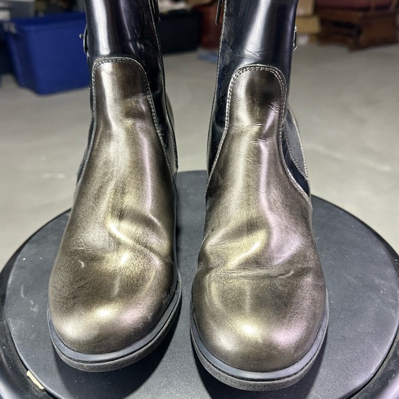 Dromedaris Promod Metallic Black Ankle Boots with Buckle Detail Size 8.5 (39) - Picture 4 of 9